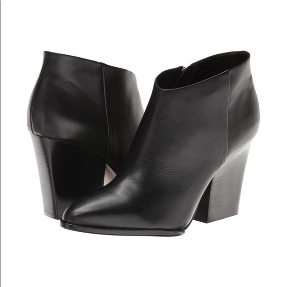 calvin klein black leather booties